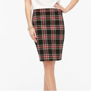 J.Crew Pencil Skirt, Black Stewart Tartan